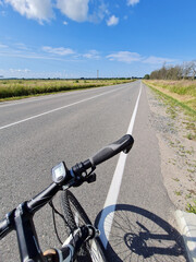 Fototapeta na wymiar bicycle handlebar closeup