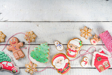  Christmas background with gingerbreads