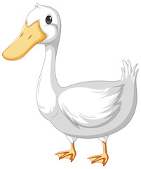 An adult duck in cartoon style isolated on white background
