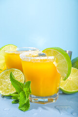 Mango margarita cocktails