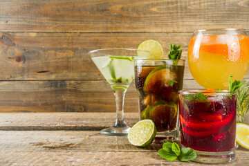 Selection of summer drinks