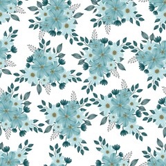 seamless pattern of pale green flower bouquet for textile design