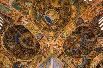 Fototapeta na wymiar ブルガリア　リラ修道院の聖堂のフレスコ画