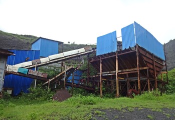 Fototapeta na wymiar abandoned stone mining plant