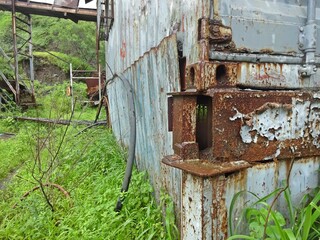 abandoned factory and  waste steel  material