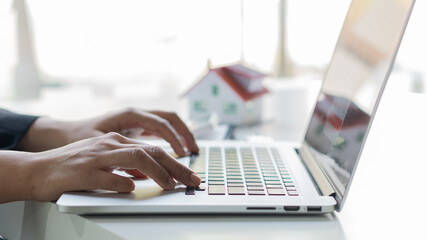 Businessman or home sales representative working Businessman or home sales representative working...