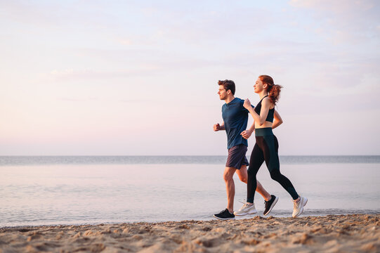 The people Running on the Beach