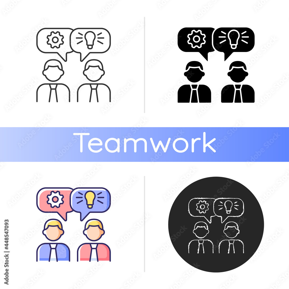 Fototapete brainstorming icon. generating ideas and solutions in team. brainstorming session. idea creation met
