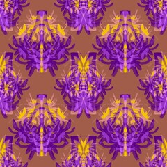 Feathers seamless pattern. Botanical motives. Abstract background.