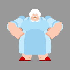 Angry old teacher. Disgruntled old wife. vector illustration For September 1
