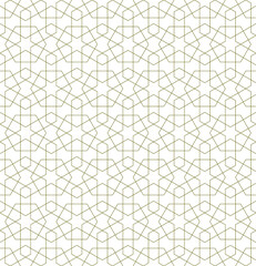 Geometric seamless pattern based on traditional Islamic ornament .