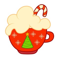 Christmas cartoons clip art. Cup clipart vector illustration