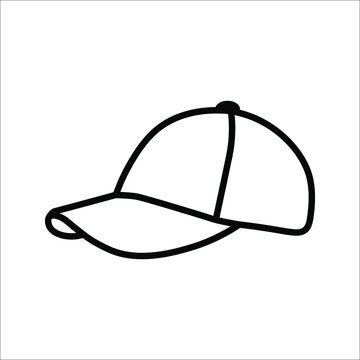 Baseball hat sketch icon for web, mobile and infographics. Baseball hat vector icon on white background. color editable eps 10
