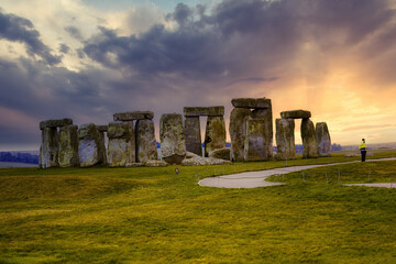 Stonehenge an ancient prehistoric stone monument near Salisbury Wiltshire, UK