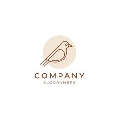 aesthetic line art bird logo icon perfect for modern company