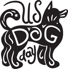 Dog day international holiday celebration vector