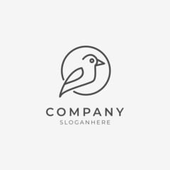 line art bird logo icon perfect for modern company