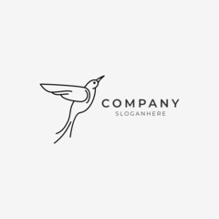 minimal bird logo icon perfect for modern company