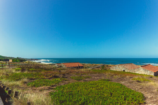 view of the coast of the region se. portugal atlantic ocean