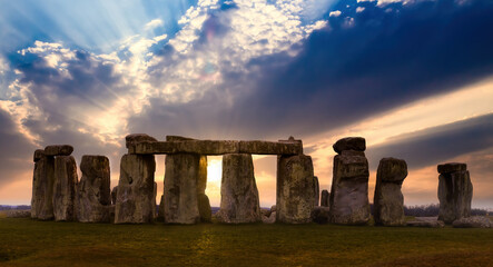 Stonehenge an ancient prehistoric stone monument near Salisbury Wiltshire, UK