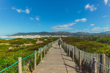 Fototapeta na wymiar portugal camino de santiago way (path) near ocean