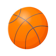 Fototapeta premium Vector cartoon isolated illustration of a basketball ball. Sports equipment.