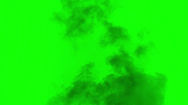 Black Smoke on the Battlefield. Alpha Channel. Black smoke rises from a large burning object. Ideal for simulating burned equipment and buildings in the middle distance from the camera