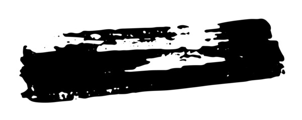 Smear of black paint on a white background