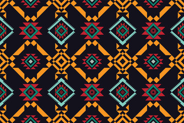 Geometric ethnic oriental ikat pattern traditional Design for background,fabric,wrapping,clothing,wallpaper,Batik,carpet,embroidery style.