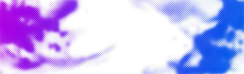 Abstract blue and violet halftone dotted stain.
