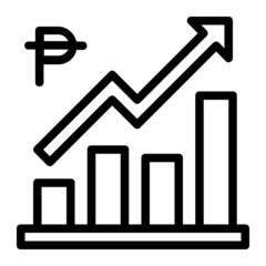 Philippine Peso Statistic Increasing Up Icon