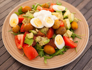 delicious healthy fresh vegetable salad for breakfast