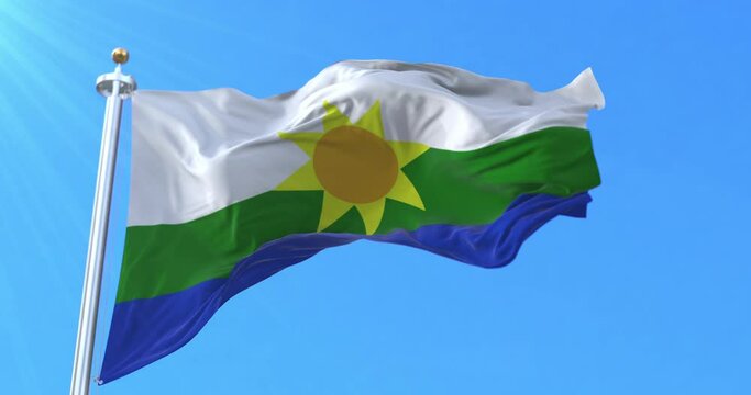 Leticia City Flag, Amazonas, Colombia. Loop