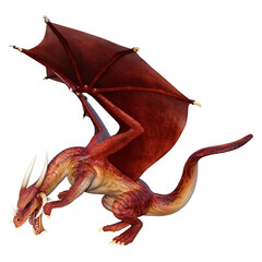Fototapeta premium 3D Rendering Fairy Tale Dragon on White