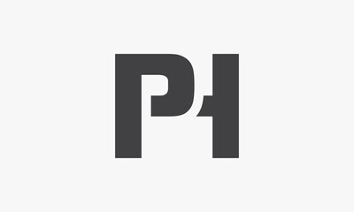 letter PH logo isolated on white background.