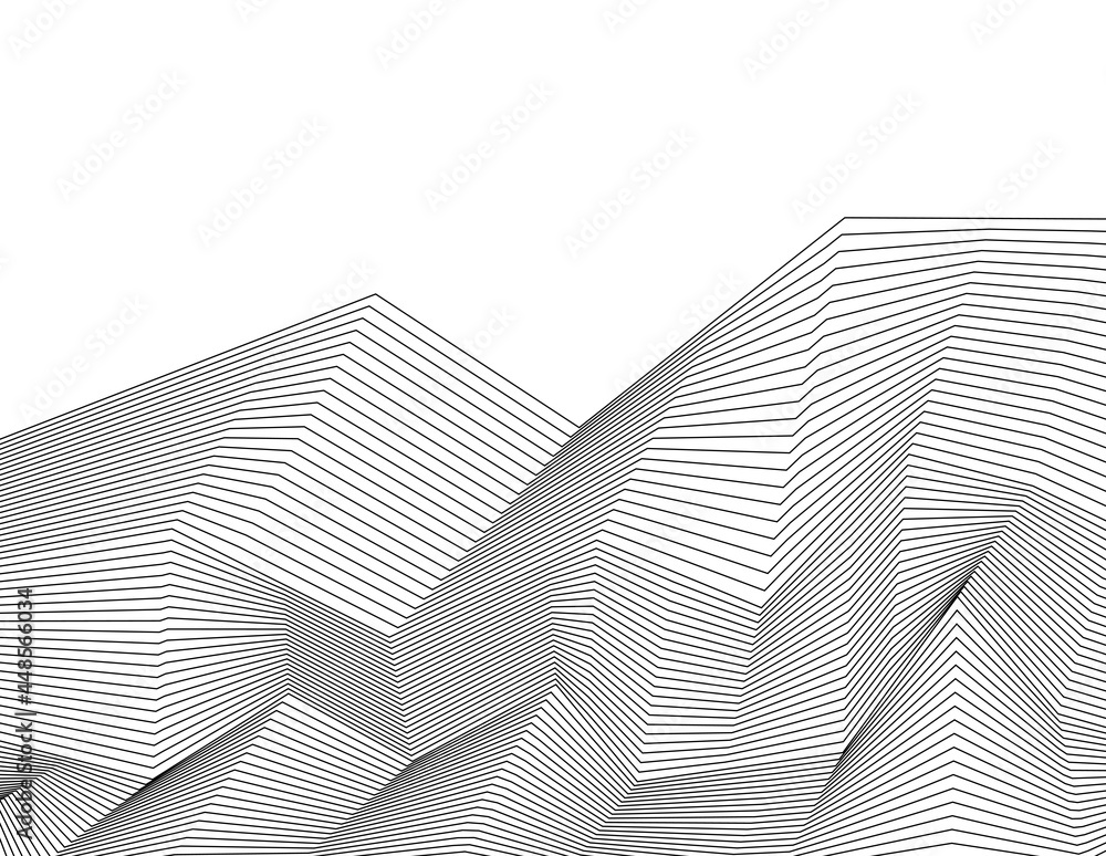 Poster white black color. linear background. design elements. poligonal lines. protective layer for banknot
