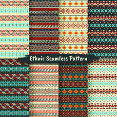 Set of Ethnic Seamless Pattern In Native Style