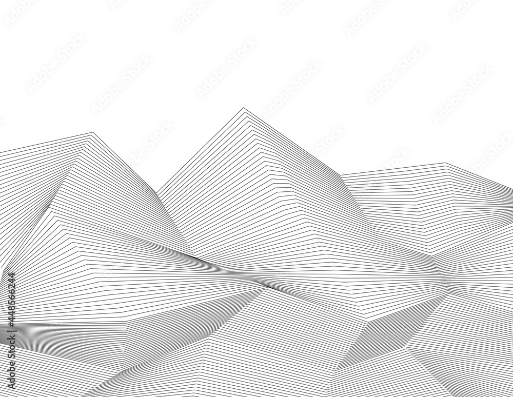 Poster white black color. linear background. design elements. poligonal lines. protective layer for banknot