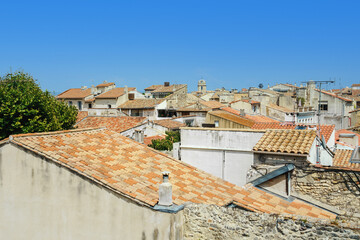 view over the roofs of Arles France