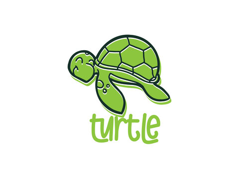 Turtle logo graphic design concept. Editable sea turtle element, can be used as logotype, icon, template in web and print