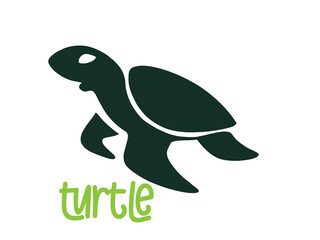 Turtle logo graphic design concept. Editable sea turtle element, can be used as logotype, icon, template in web and print