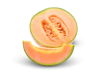 cantaloupe melon isolated on white background