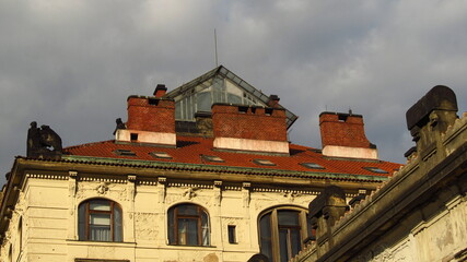 Fragmenty budynków w Pradze, Czechy © vofchok