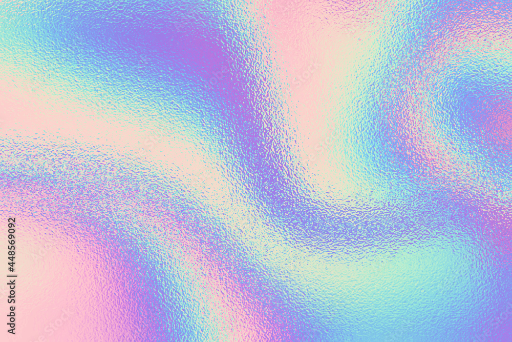 Poster iridescent texture. holographic background. hologram gradient neon color. foil effect. rainbow graph