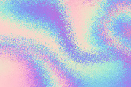 Iridescent texture. Holographic background. Hologram gradient
neon color. Foil effect. Rainbow graphic. Chrome cosmic design for prints. Holography pattern. Pearlescent ombre. Pastel patern. Vector
