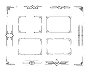 Patterns, ornaments, calligraphy in art deco style © Little Monster 2070