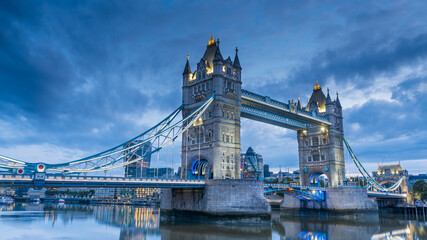 Tower bridge in london at sunrise London UK March