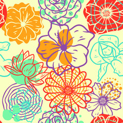 Abstract Floral Seamless Pattern Background