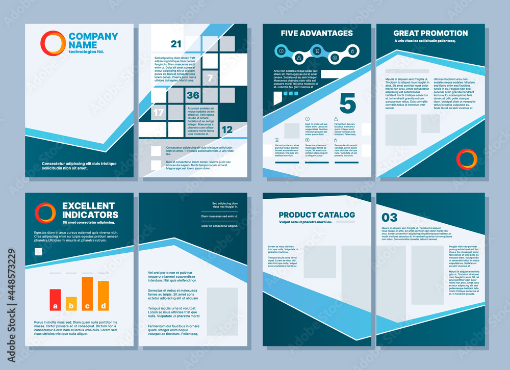Canvas Prints business brochure. printing pages layout template frames text titles and symbols catalog checklists 