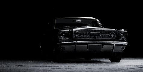 Obraz na płótnie Canvas vintage car black and white pattern 3d rendering